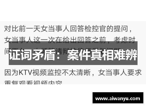 证词矛盾：案件真相难辨